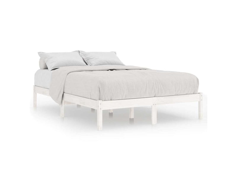  Lit double- lit adulte -  cadre de lit sans matelas blanc bois massif  - Conforama A