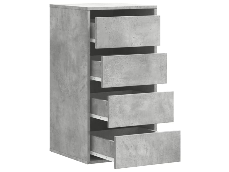  Commode chambre adulte, commode d'angle gris béton 40x41x76 cm bois d'ingénierie  - Conforama E
