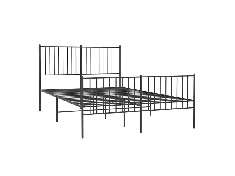  Lit double- lit adulte -  cadre de lit métal sans matelas avec pied de lit noir 135x190cm  - Conforama B