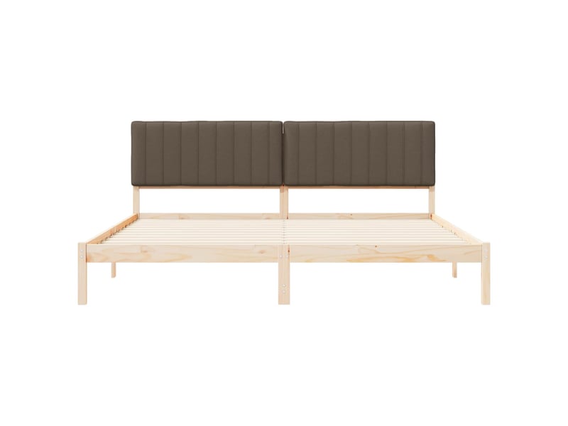  Lit double- lit adulte -  cadre de lit avec tête de lit rembourrée taupe 200 x 200 cm  - Conforama D