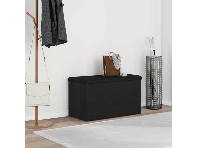  Banc chambre, banc de rangement chêne noir 82x42x45 cm bois d'ingénierie  - Conforama B
