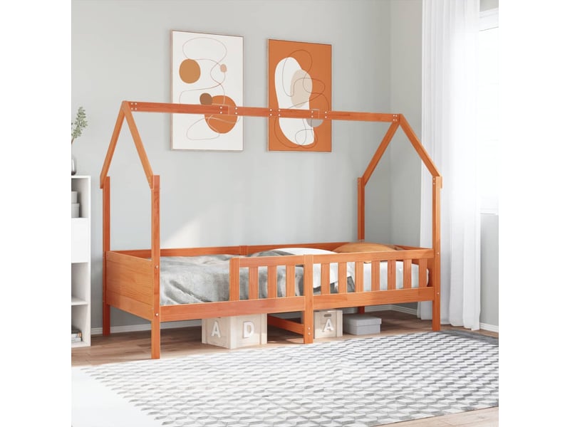  Cadre de lit d'enfants - lit jeune forme de maison sans matelas pin  - Conforama B