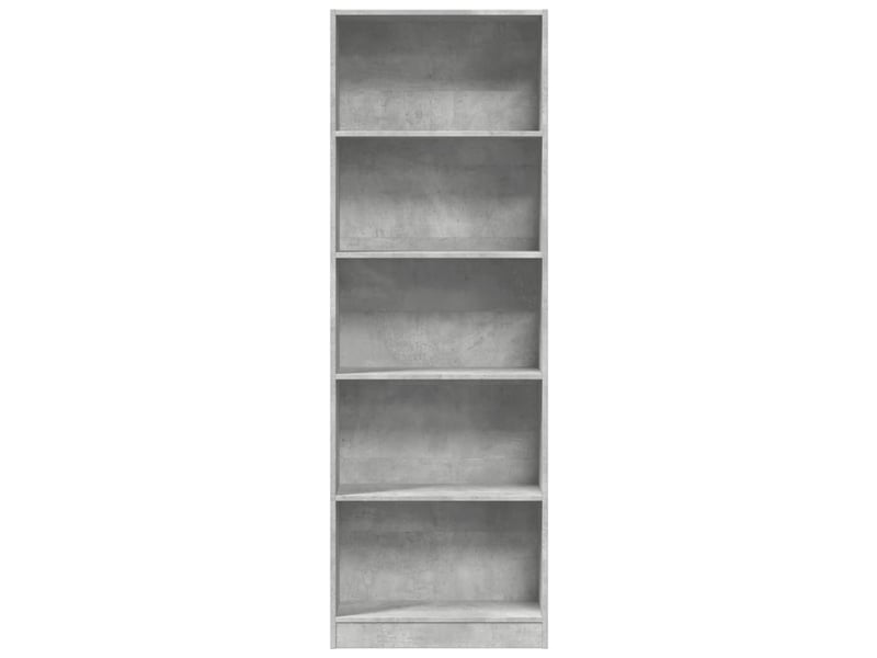  Bibliothèque, meuble de rangement salon gris béton 60x24x176 cm bois d'ingénierie  - Conforama D