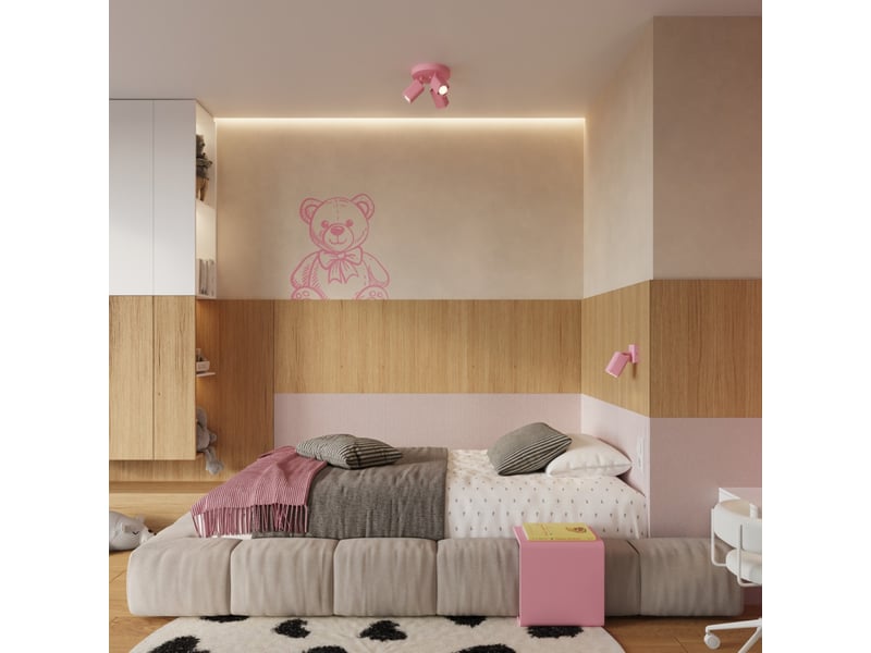 Lampe de table rayo rose aluminium moderne 43x14.5x14.5cm SL.3285 - Conforama B