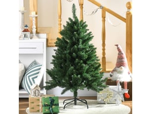 Sapin de noël artificiel 305 branches avec pied croix acier amovible vert ø 85 x 120h cm