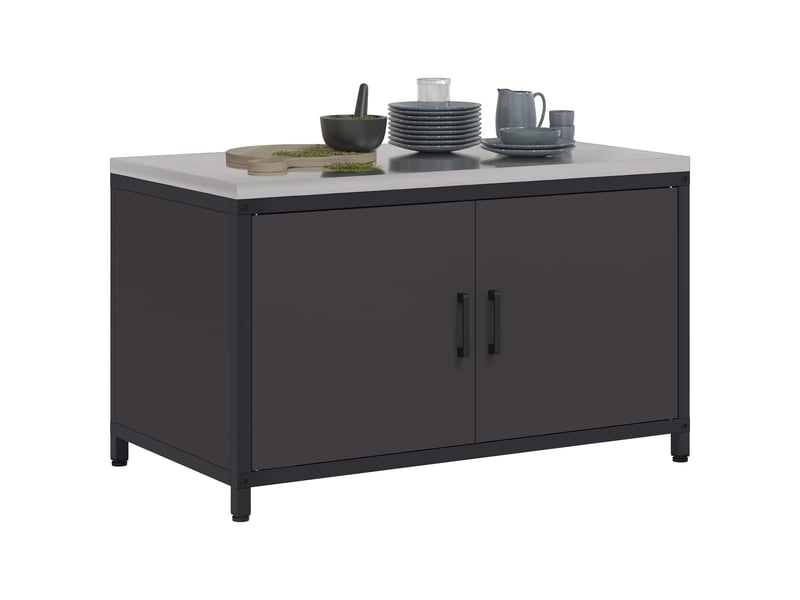  Meuble de rangement de cuisine hattem noir 90x50x53cm  - Conforama C