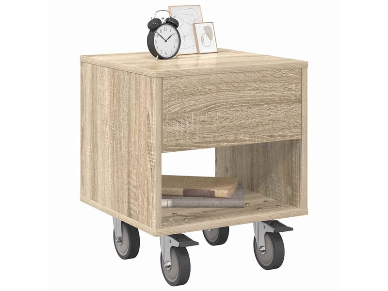 Table de chevet 2 pièces chêne sonoma 40,5 x 40 x 48 cm - Conforama C