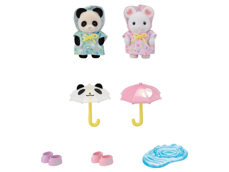  5748 sylvanian families - le duo de bebes en habits de pluie 5748 - Conforama C