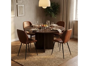 Lot de 4 chaises de salle à manger rembourrées soft-touch callisto - marron