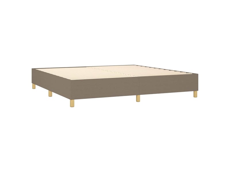  Lit double- lit adulte -  cadre de lit à lattes taupe 200x200 cm tissu  - Conforama C