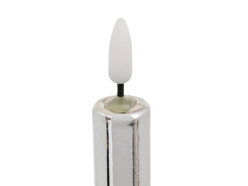  Lot de 2 bougies led bâton métal argent TILIA - Conforama C
