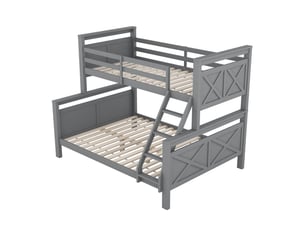 Lit mezzanine 90x200 cm BIQZUYA coloris gris