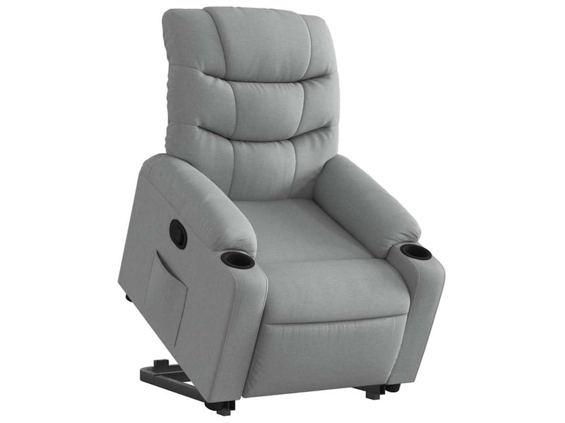 Fauteuil inclinable, fauteuil salon gris clair tissu shl11839  - Conforama C