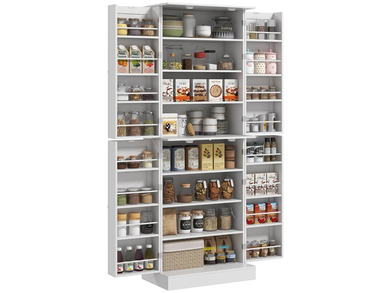  Armoire de cuisine avec placards et étagères réglables blanc 60 x 35 x 166 cm  - Conforama A