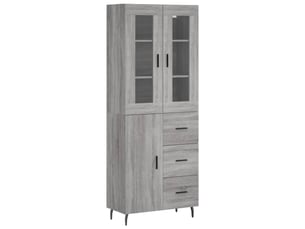 Buffet haut - bahut - meuble de rangement sonoma gris 69,5x34x180 cm bois d'ingénierie