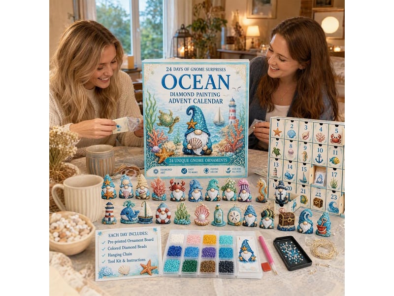  Calendrier de l'avent diamond painting 24 jours – pendentifs gnomes à réaliser soi-même-style 2  - Conforama D