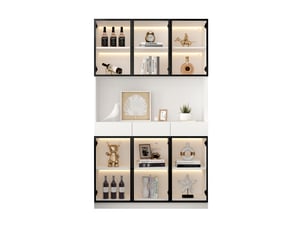 Vitrine coloris blanc 6 étagère(s) OKWISH  - 120 cmx200 cm