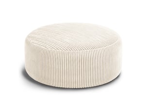 Fauteuil pouf rond avec mousse à mémoire de forme pour adultes et adolescents en velours côtelé blanc