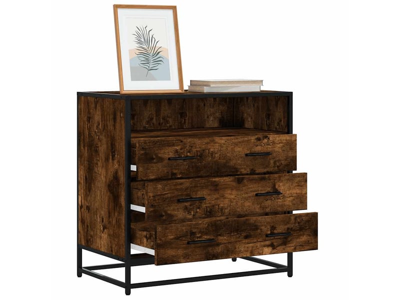  Commode chambre adulte, armoire à tiroirs chêne fumé 70x41x70 cm bois d'ingénierie  - Conforama B
