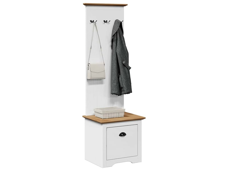  Armoire de couloir avec crochets bodo blanc marron 50x40x157 cm  - Conforama B