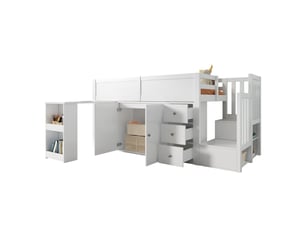 Lit mezzanine 90x200 cm SOGEU coloris blanc