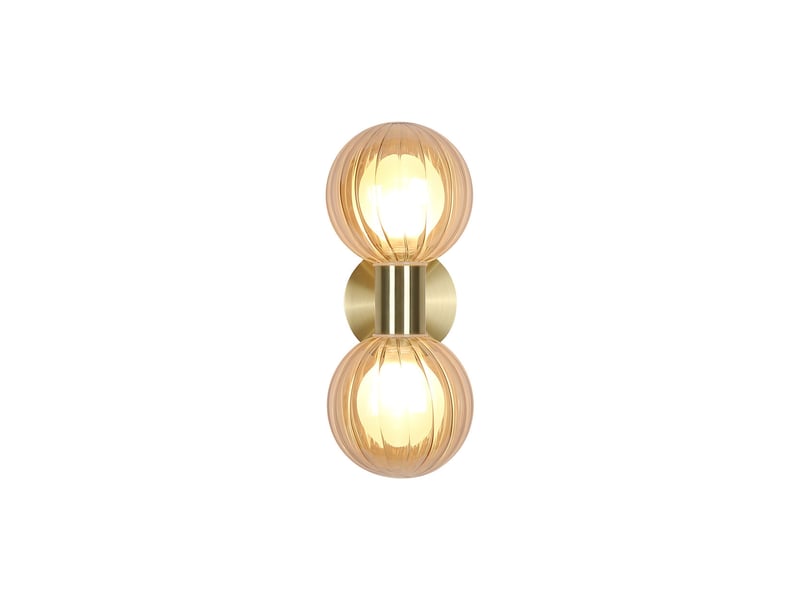  Searchlight luminsphere applique murale, laiton, verre champagne ip44 2x g9  - Conforama C