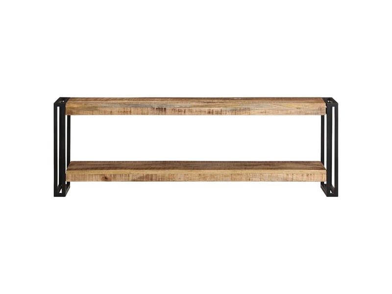  Meuble tv - banc tv - meuble de rangement 120x30x40 cm bois de manguier brut  - Conforama A