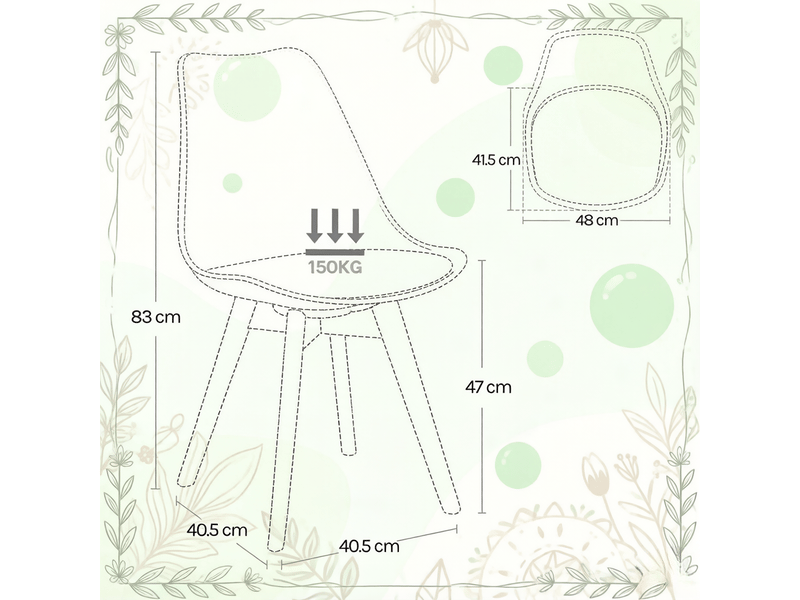  Chaise de salle à manger lot de 4 pivotante à 360 degrés  - dossier incurvé, simili cuir gris  - Conforama D