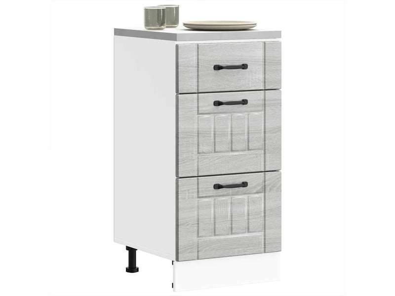 Meuble de rangement, armoire de cuisine lucca sonoma gris bois ingénierie shl1358 - Conforama B