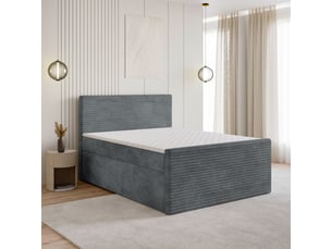 Lit avec rangement 180x200 cm <strong>MASSENO</strong> <strong></strong> coloris gris