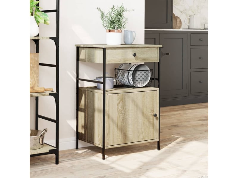  Desserte de cuisine, chariot de rangement chêne sonoma 56x43x89,5 cm bois d'ingénierie  - Conforama C