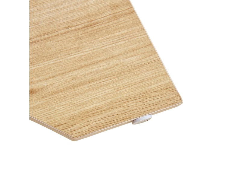  Table basse ovale avec 1 niche de rangement et plateau en verre de sécurité, style moderne, pour salon, en mdf et verre  - Conforama E