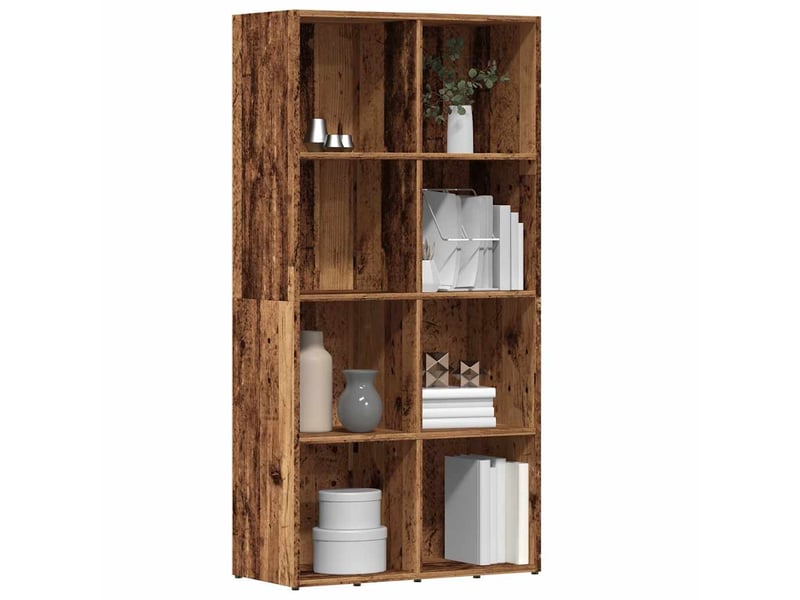  Bibliothèque, meuble de rangement salon vieux bois 66x30x130 cm bois d'ingénierie  - Conforama B