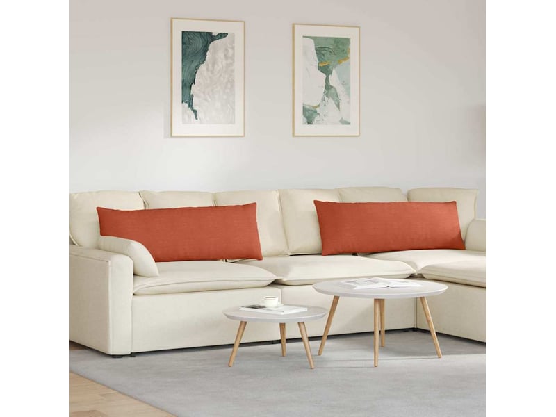  Lot de 2 coussins de canapé, coussins décoratifs rouge orange 120 x 40 cm cf59156  - Conforama B