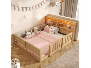 Lit avec rangement 140x200 cm <strong>HAUSS SPOLE</strong>  <strong></strong> coloris naturel
