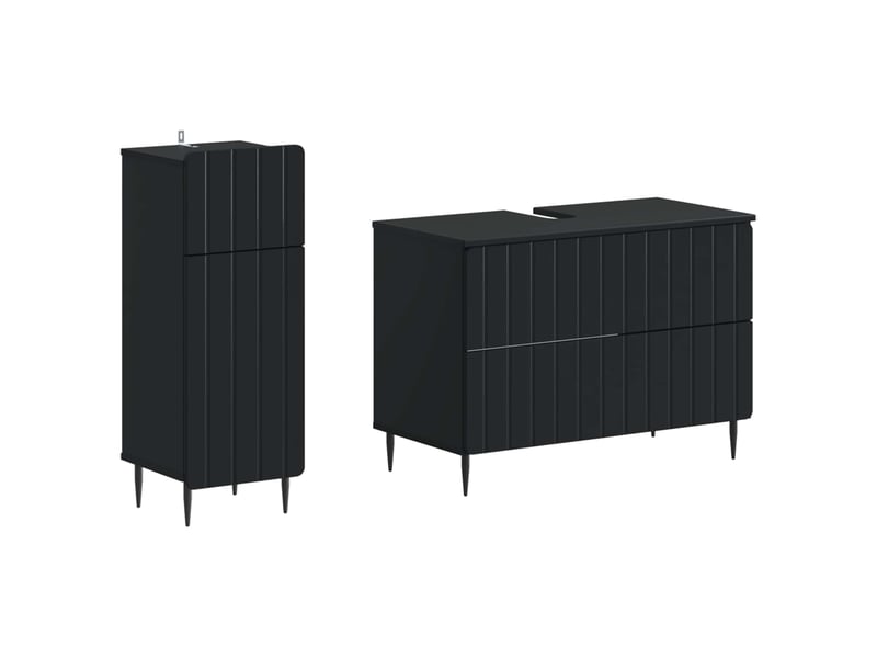 Ensemble de 2 meubles de salle de bain zwolle noir cf63242 - Conforama A