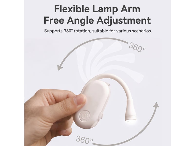  Lot de 4 lampe de lecture led à pince rechargeable, 3 températures de couleur, intensité réglable, lampe portable pour lire au lit, blanc, lot de 4  - Conforama D
