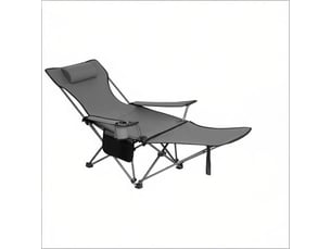 Fauteuil de camping pliant,115x84x88,5 cm,avec repose-pieds,tissu oxford,gris