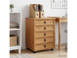 Caisson roulant de bureau avec tiroirs corona brun miel shl9852