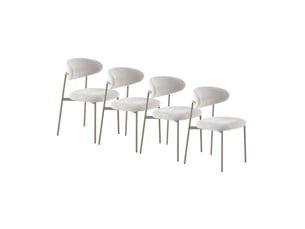 Lot de  4 chaises tapissése en chenille blanche