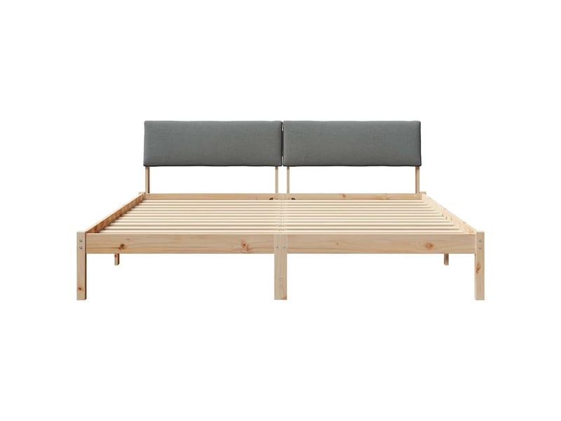  Lit double- lit adulte -  cadre de lit avec tête de lit marron et gris foncé 200 x 200 cm  - Conforama D