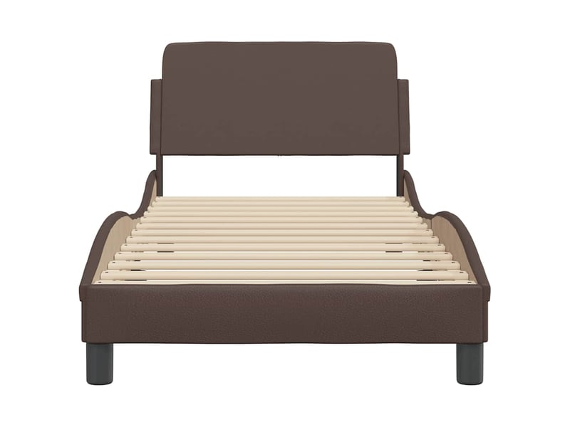  Lit simple- lit adulte -  cadre de lit dover marron 80x200 cm similicuir  - Conforama C