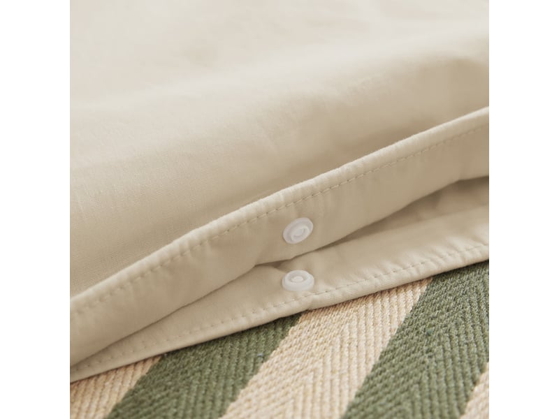  Housse de couette 140x200 cm percale de coton sable PD25274 - Conforama C