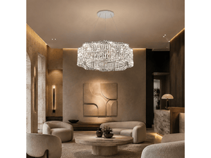 Lustre fleur en cristal b-3 ø 60 cm – éclairage 3 couleurs