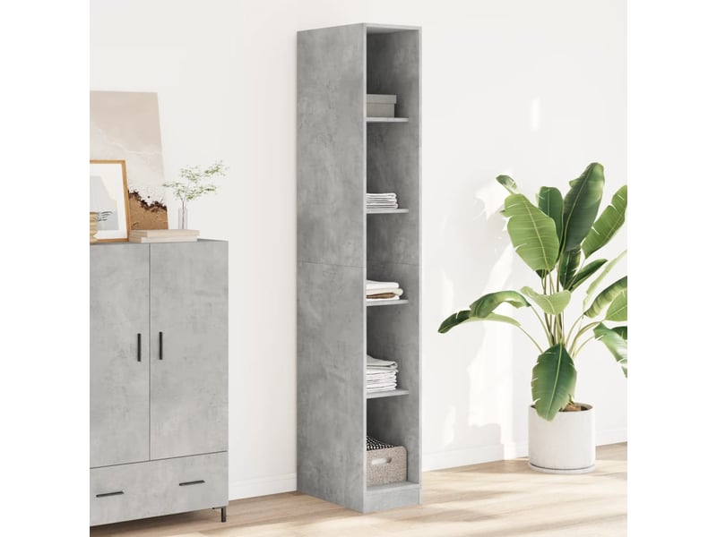 Garde-robe, armoire de rangement gris béton 30x50x200 cm bois d'ingénierie shl10395  - Conforama B