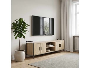 Meuble tv coloris beige <strong></strong> <strong></strong>