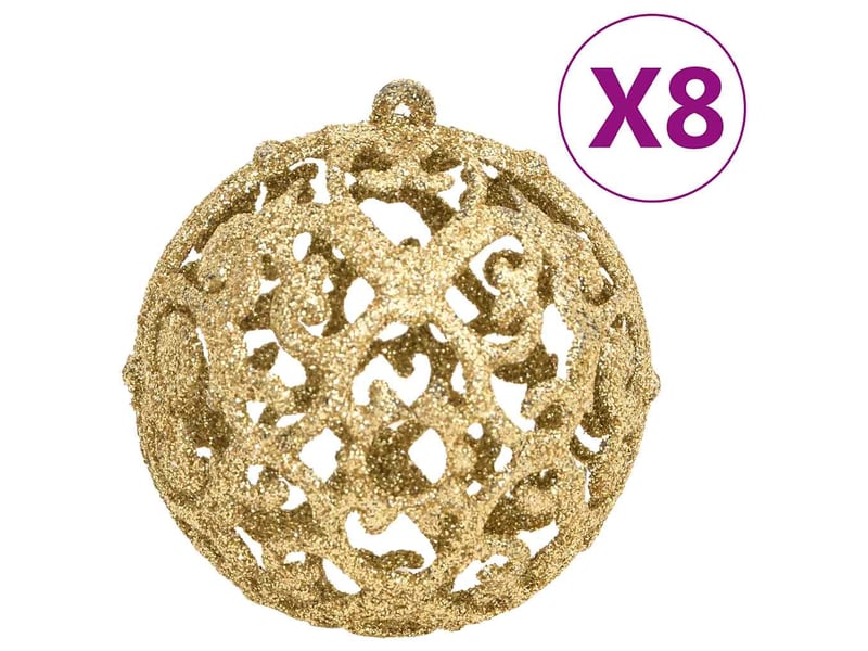  Ensemble de boules de noël 111 pièces doré polystyrène  - Conforama D