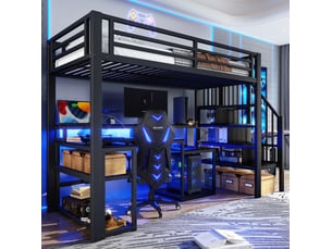 Lit mezzanine 90x200 cm HAVRYA   coloris noir