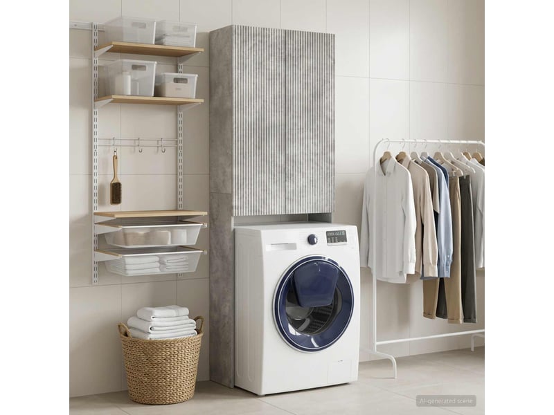 Armoire de toilette arnhem gris béton 66x25.5x190 cm  - Conforama C