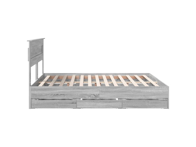  Lit double- lit adulte -  cadre de lit gris sonoma 180 x 200 cm bois ingénierie  - Conforama C